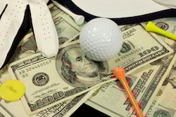 Golf bets settled after the match. All in focus.
